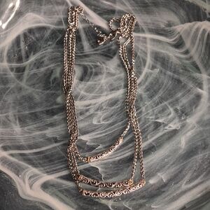 Elegant Silver Layered Necklace